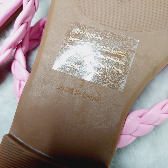 New Bundle of 3 Abound/J. Campbell Blue/Pink/Cream Metallic Braided Sandal S106 - Picture 7 of 12